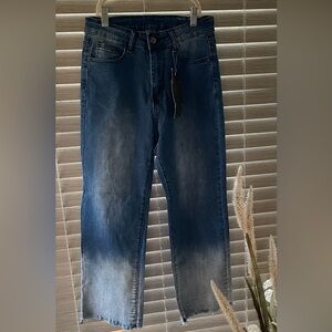 🍁SALE….🍁 Crazy Train Cropped Jeans Raw Hem